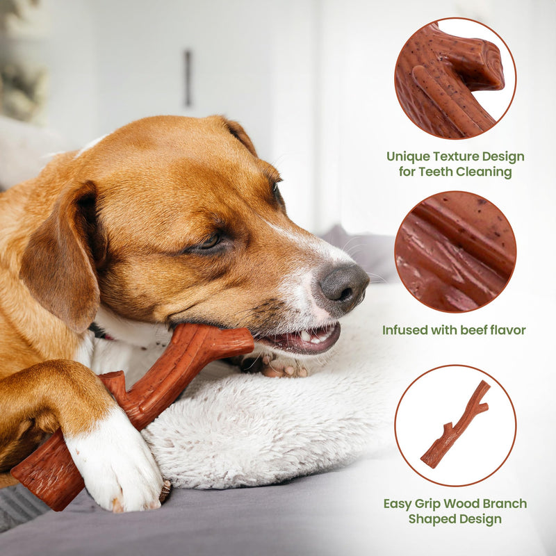 SPOT Bam-bones PLUS Branch -Bamboo Fiber & Nylon, Durable Long Lasting Dog Chew for Aggressive Chewers – Great Toy for Adult Dogs & Teething Puppies under 60lbs, Non-Splintering, 5.75in, Beef Flavor Medium - PawsPlanet Australia