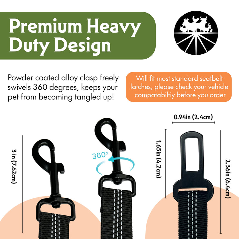 Dog Seatbelt, Heavy Duty Dog Car Leash Seat Belt Adjustable Pet Seatbelt with Exceptional Elastic Bungee Buffer Dog car Seatbelt, Durable & Premium 360 Degree Swivel Dog Restraint for car Travel - PawsPlanet Australia