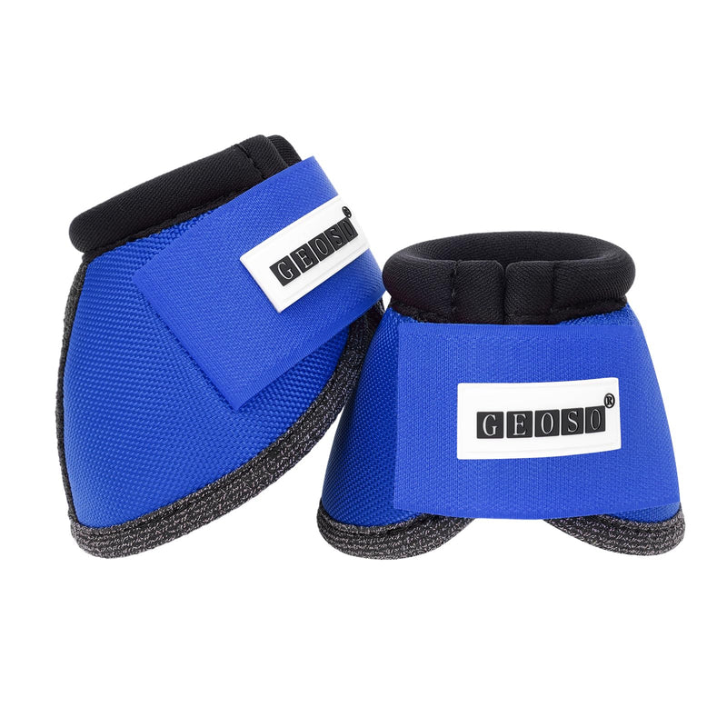 GEOSO Bell Boots for Horses,Ballistic Overreach Horse Boots | Superb Protection, Durability&Comfort,360 Degree Wrap Medium Blue
