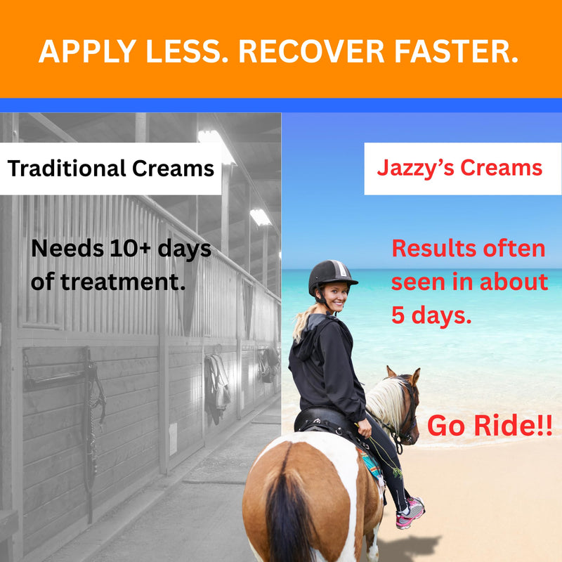Jazzy’s Cream for Horses | Rain Rot Recovery Support | Equine Skin Cream for Scratches, Wounds & Irritated Skin 4 oz