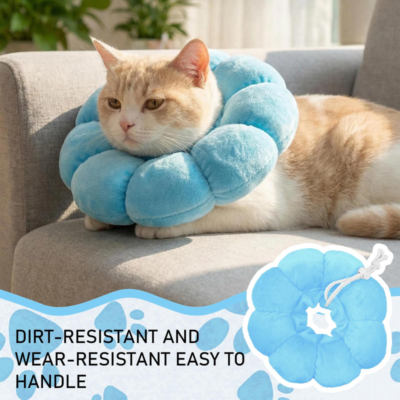 JSTHHTT Cat Neck Brace, Elizabethan Cat Neck Collar, Soft Sunflower Cat Neck Brace Cone, Anti-Bite Safety Protective Collar, for Small Dogs After Surgery and Injuries