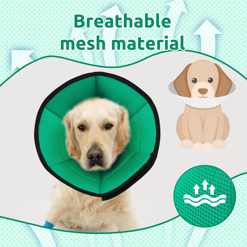 Medium Dog Cone Recovery Collars, Adjustable Dog Cat Cone After Surgery Prevent Licking Wounds, Breathable Mesh Male Dog Surgery Soft Cones for Medium Large Dogs, Blue-M Blue Green - PawsPlanet Australia