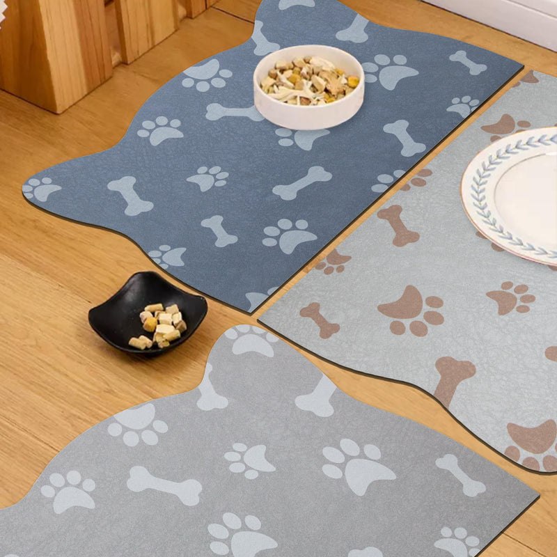 YCT Cat Food Mats, Dog Food Mat, Cat Food Mat No Slip Cat Mat for Food and Water, 11.8"x18.1" Beige 18.1 x 11.8 inches Beige(Cat-Shaped) - PawsPlanet Australia