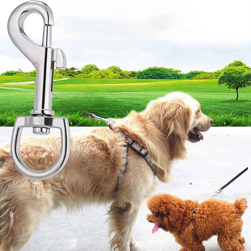 Hanlongyu 12 Pcs Silver Swivel Snap Hooks, Heavy Duty Dog Leash Clasp, 3 Inch x 1 Inch, Multipurpose Keychain Clip, Cat Hammock Connector, Dog Leash Collar Connection 3.3in x 12