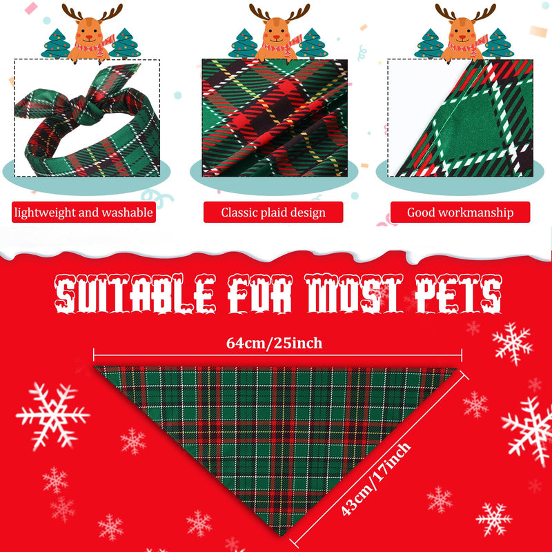 Sanwuta 50 Pieces Christmas Dog Bandanas Bulk, Classic Plaid Dog Bandanas, Triangle Scarf Plaid Kerchief for Small to Large Puppy Pet Cats(31.5 x 21.7 x 21.7 Inch) 31.5 x 21.7 x 21.7 Inch - PawsPlanet Australia