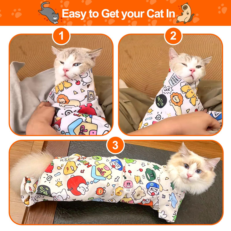 Cat Grooming Supplies - Cat Wrap for Cutting Nails with Cat Nail Clipper, Cat Restraint for Nail Clipping to Anti-Runaway/Scratch/Bitten, Cat Swaddle Wrap for Calming & Holding Cat (X Large) Animal X Large - PawsPlanet Australia