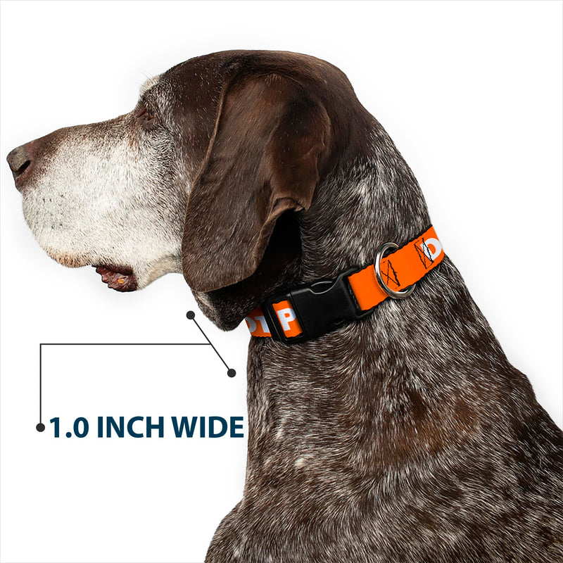 Buckle-Down Dog Collar Plastic Clip Pet Quote Do Not Pet Orange White 15 to 26 Inches 1.0 Inch Wide 1" Wide - Fits 15-24" Neck - Large
