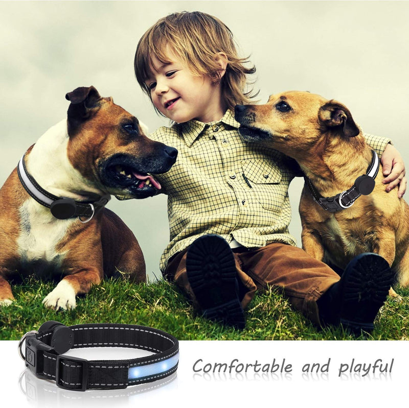 Light Up Dog Collars,Safety LED Dog Collars USB Rechargeable 7 Changing Colors Glow in The Dark Dog Walking Light,Neon Adjustable Safety Buckle Lighted Dog Collar for Small/Medium/Large Dogs, S Size S (13.4-17" / 34.0-43.2 cm)