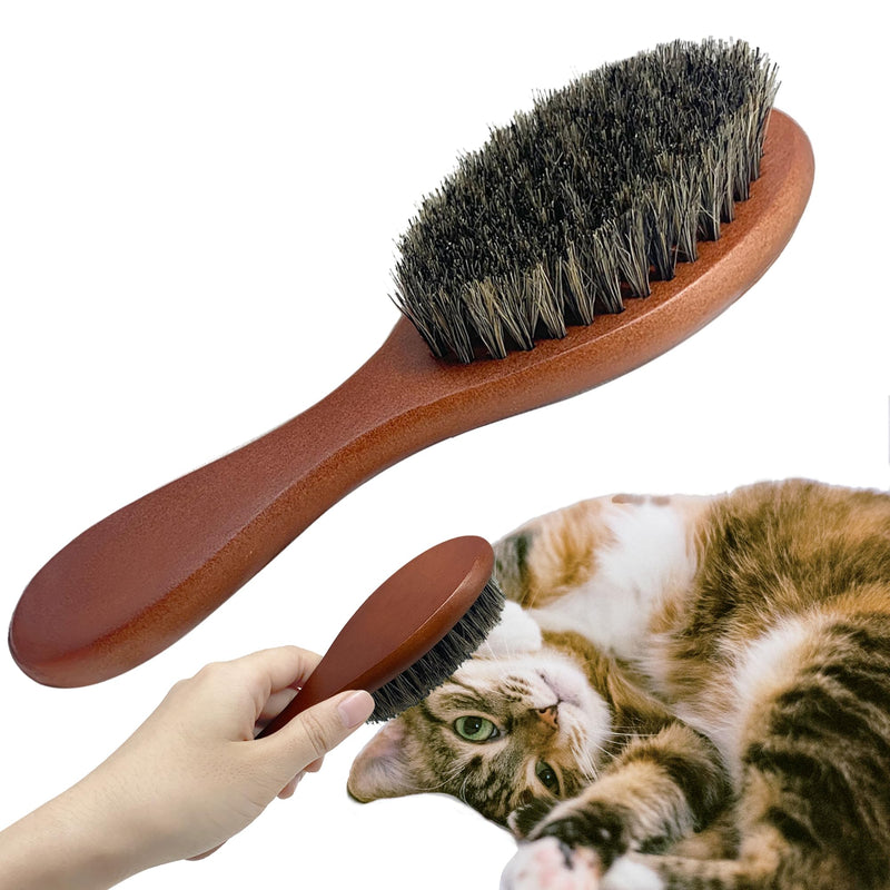 Bristle Cat Hair Brush for Shedding, Soft Cat Brush Wooden Handle, Short & Long Haired Dog Brush Pet Grooming - PawsPlanet Australia