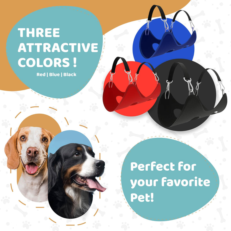 Dog Grooming Hammock – Sturdy & Safe Dog Hammock for Grooming with Durable Carabiner Clips & Straps – Soft, Comforting Dog Grooming Harness – Pet Grooming Hammock + Nail Trimmer for Large Dogs Large - Up to 65 Pound Blue - PawsPlanet Australia