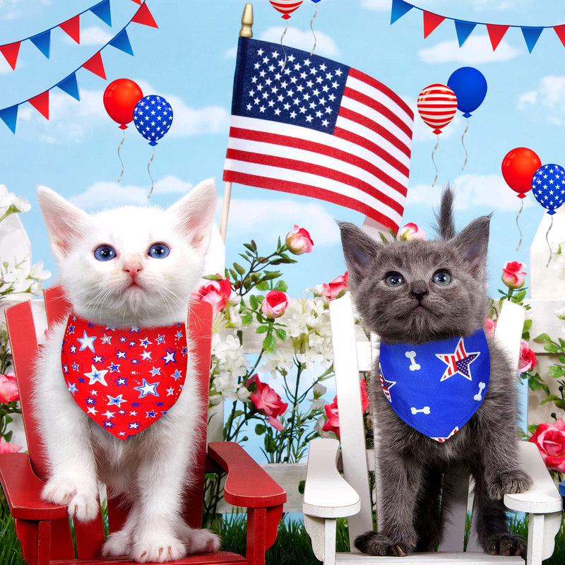 Loopeer 30 Pcs Dog Bandanas Bulk Pet Bandanas Scarf Gifts Triangle Reversible Adjustable Washable for Pets Cats Dogs(Flag Pattern, Large) Flag Pattern