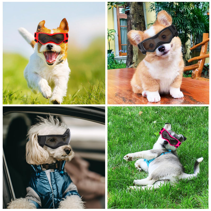 Small Dog Goggles Small Breed, Small Dog Sunglasses UV Eye Protection for Medium Breed Dogs, Doggy Goggles Puppy Eyewear Glasses Pet Sunglasses, Black - PawsPlanet Australia