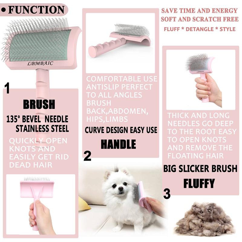 Dog Metal Grooming Comb 7.5inches and Extral Long Pin Slicker Brush For Doodles - PawsPlanet Australia