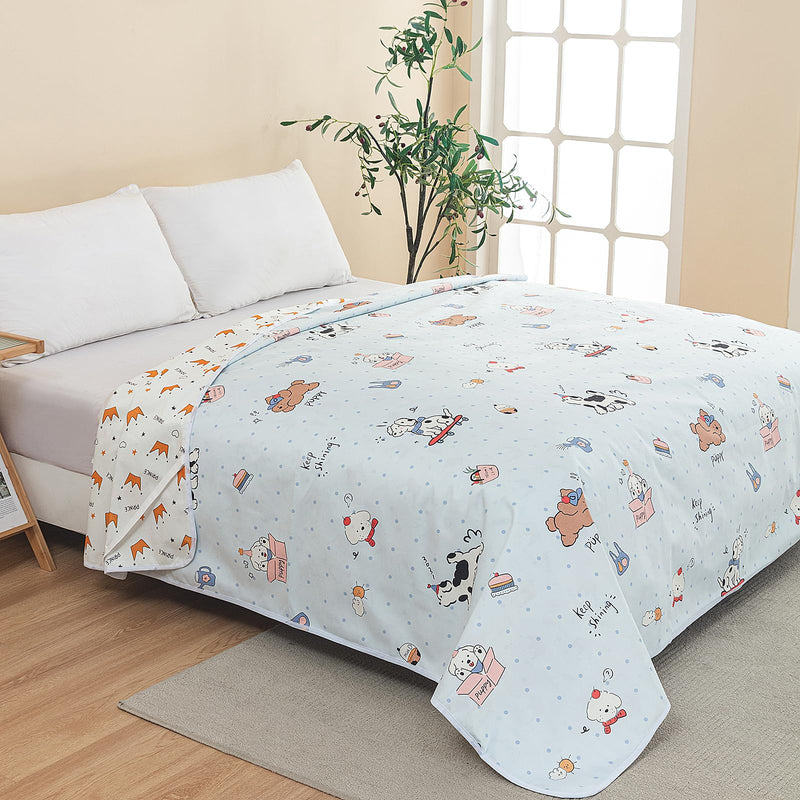 WenBags Waterproof Dog Bed Cover 70 * 78 Inches Throw Size,Pet Hair Resistant Reversible Couch Cover Mattress Protector,Leakproof Bed Liner/Sheet/Blanket for Adults Elderly Pets (Cute Dogs, 70 * 78) 70*78 Cute Dogs - PawsPlanet Australia