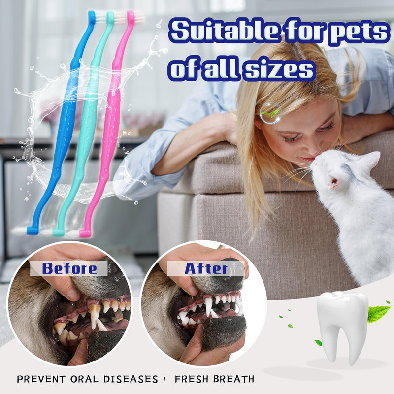 Dual Sided Cat Toothbrush Dog Toothbrush Finger Brush Micro Head, Suitable for Small to Large Dogs & Cats (White, Small) White 1 Count (Pack of 10) - PawsPlanet Australia