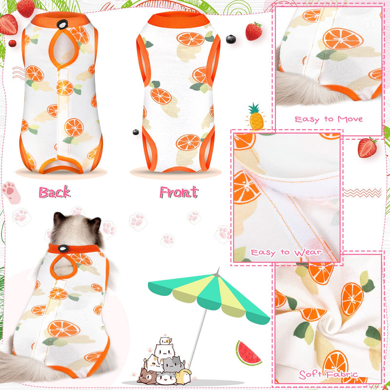 3 Pieces Cat Recovery Suit Kitten Recovery Suit E-Collar Alternative for Cats and Dogs Abdominal Skin Anti Licking Pajama Suit (Fruit Pattern,Medium) Fruit Pattern Medium - PawsPlanet Australia