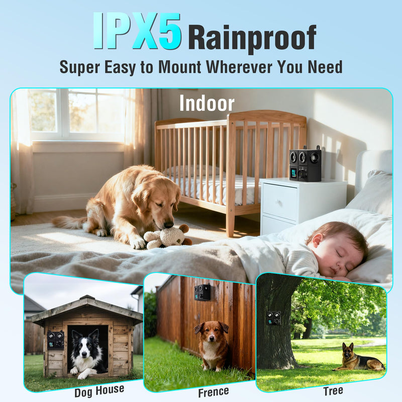 Anti Barking Device for Dogs, Ultrasonic Dog Bark Deterrent Devices with 4 Modes Up to 50ft (270°), Dog Barking Deterrent Devices, Bark Box, Barking Control Devices for Dog Training in Outdoor/Indoor Black - PawsPlanet Australia