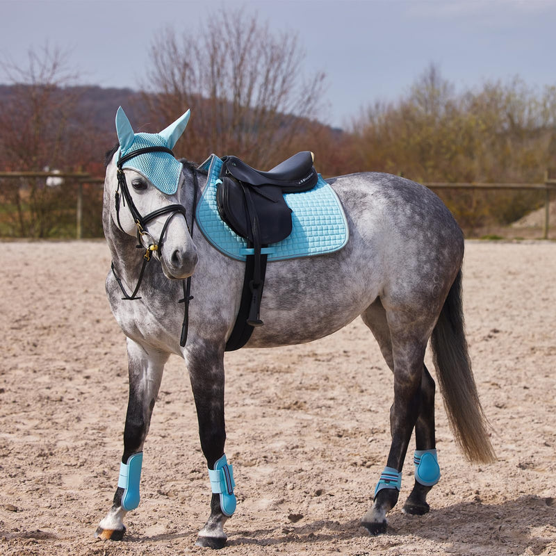 HORZE Adepto Fetlock Boots - Canal Blue - Pony - PawsPlanet Australia