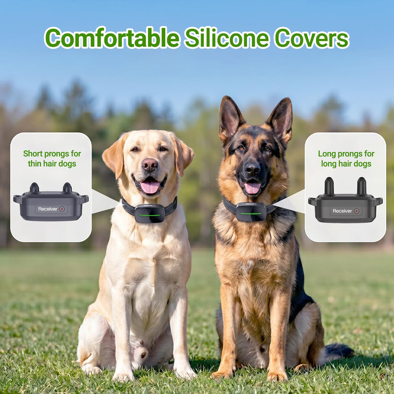 Dog Electric Collar with Remote, IP67 Waterproof Shock Collar for Dogs, 3300FT Range, 4 Training Modes Strong Shock, LED Light, Adjustable Collar Black-520
