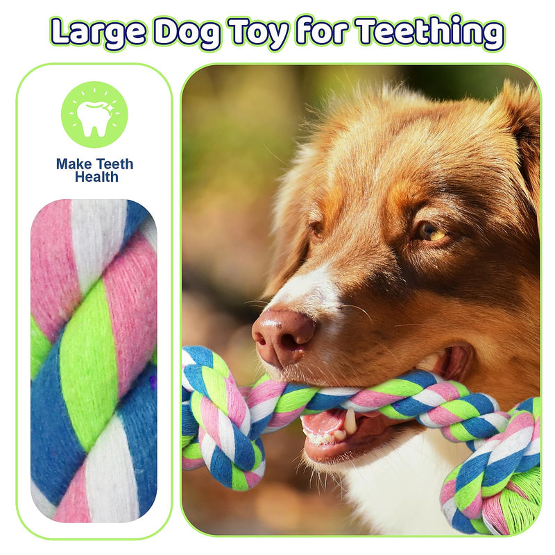 Large Dog Rope Toys for Aggressive Chewers, Dog Toys Set for Large and Medium Dogs, Tough Natural Cotton Puppy Chew Toy for Chewing, Tug Toy 9 Pack 9 Packs - PawsPlanet Australia