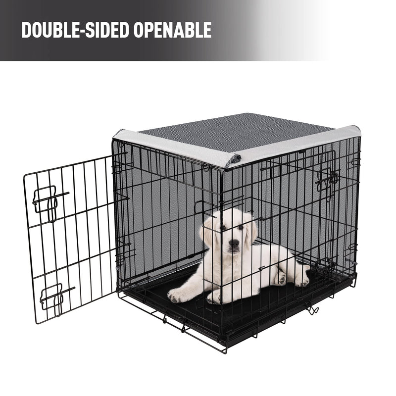 Dog Crate Cover for Wire Cages 24 Inch Indoor Breathable Polyester Pet Kennel Cover Machine Wash & Dry Double Door Small (Cover Only) 24 Inch crate cover(24"x18"x19") - PawsPlanet Australia