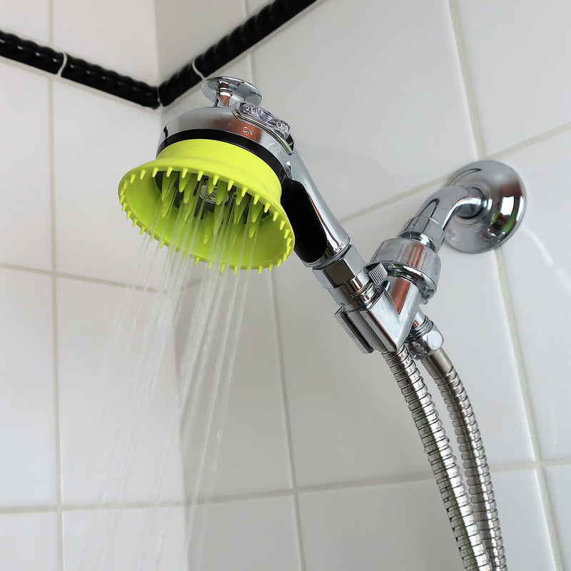 WD Handheld Shower Brush with On/Off Switch and Water Pressure Control | Shield Water While Brushing and Washing Simultaneously | Dog Washing Shower Attachment Deluxe - PawsPlanet Australia