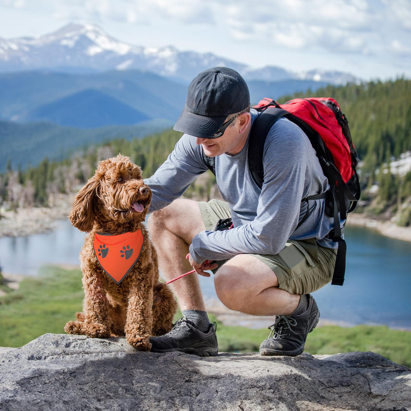 1 PCS Blaze Orange Dog Bandana- Hi-Vis Safety Vest for Hunting, Camping & Off-Leash Exploration | Reflective Dog Collar Gear X-Large Orange-1PC - PawsPlanet Australia