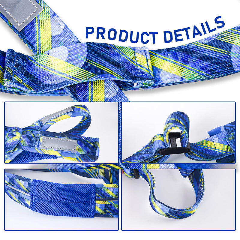 Dog Pulling Harness, Sled Dog Harness for Running, Pull Dogs Leash is Suitable for Cross-Country Running, Dogs Sports, Bicycle Traction, Ski Traction, Sled, Sled Dog 25.5kg (Blue, XXL) Blue - PawsPlanet Australia