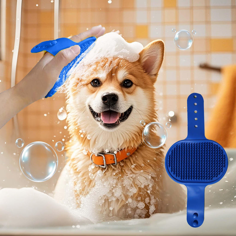 Cat & Dog Grooming Gloves - Deshedding Brush for Shedding, Gentle Pet Hair Remover & Massage Gloves for Cats, Dogs, All Fur Types (1 Brush +1 Pair Gloves) Gloves + Brush - PawsPlanet Australia