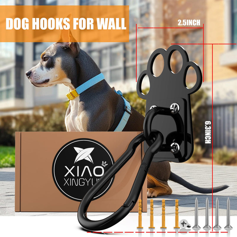 XIAOXINGYUN Heavy-Duty Indoor and Outdoor Dog Leash Holder for Wall – Automatic Closing Dog Leash Hook, Secure and Escape-Proof Hook for Lead Management, Easy to Install for Home & Business - PawsPlanet Australia