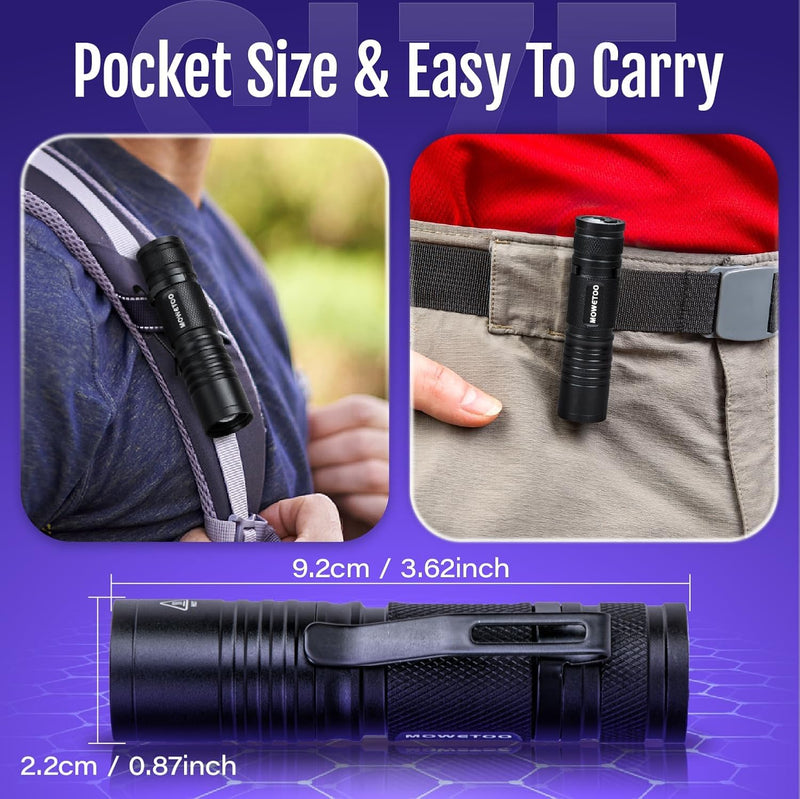 Black Light UV Flashlight Rechargeable, 395nm Mini Zoomable Blacklight Woods Lamp, Portable But Powerful USB Ultraviolet Flashlights for Pet Urine Detection, Home, Scorpions, Resin Curing, Leak - PawsPlanet Australia