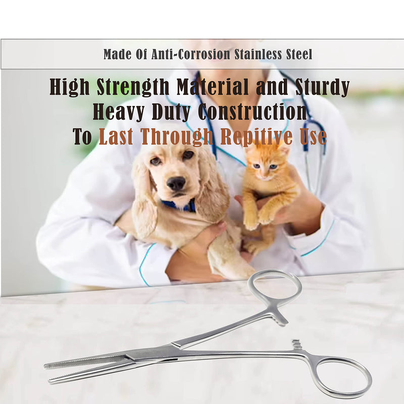 Dog Pet Ear/Nose Hair Puller Grooming Hemostat Locking Forceps Pliers, 5.5" (14cm), Straight Silver