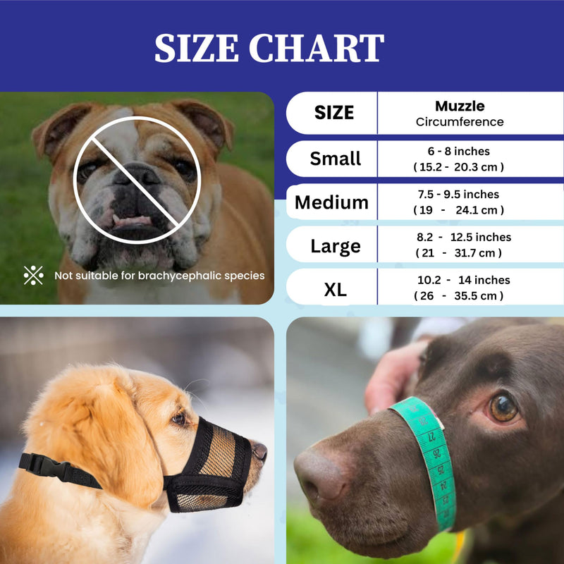 Dog Muzzle for Large Dogs - Air Mesh Muzzle for Large Sized Dog | Dog Muzzles to Prevent Biting | Adjustable Large Dog Muzzle for Scavenging Biting Licking & Chewing | No Bark Muzzle for Dogs - PawsPlanet Australia