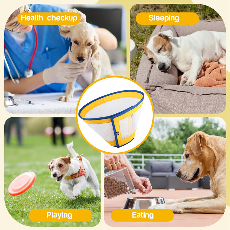 Soft Dog Cone/for Dogs Cone After Surgery Large Medium Dogs Breed Breathable Adjustable Comefortable Dog Cone Surgical Recovery Prevents Licking Biting Scratching, Dog Protector,L - PawsPlanet Australia