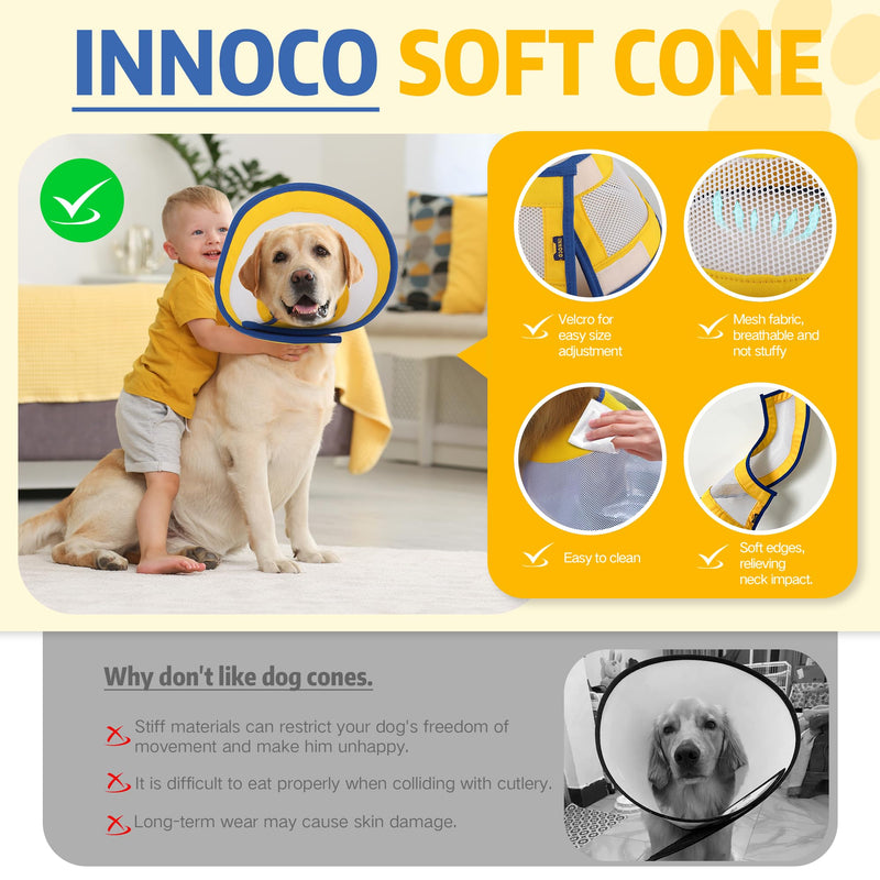 Soft Dog Cone/for Dogs After Surgery Large Medium Dogs Breathable Adjustable Comefortable Dog Cone Surgical Recovery Prevents Licking Biting Scratching, Dog Protector,XL X-Large - PawsPlanet Australia