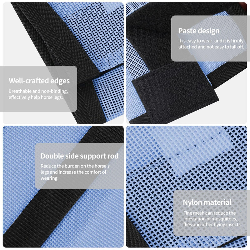 4sets Horse Leg Protective Cover Horse Leg Mosquito Protective Cover Equestrian Products Wholesale Horse Foot Protective Cover Blue green