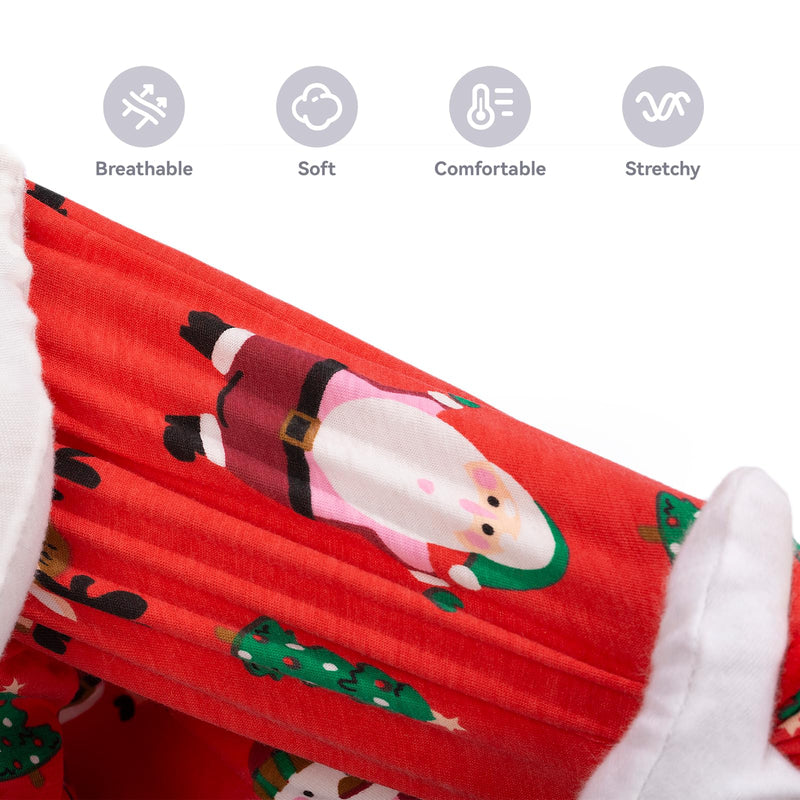 Recovery Suit for Dogs Full Zipper, Four-Legged Onesie Dog Recovery Suit After Surgery, Cute Soft Bodysuit Cone Alternative Male Female Dog Neuter Anti Licking Wounds, Snowman Medium Snowman Red