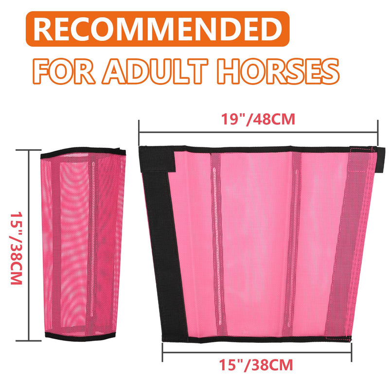 Set of 8 Breathable Mesh Horse Boots Mesh Fly Boots for Horse Loose Fitting Horse Fly Boots for Non-Slip Reduce-Stomping Preventing Flies and Mosquitoes Bites (Pink and Blue) - PawsPlanet Australia