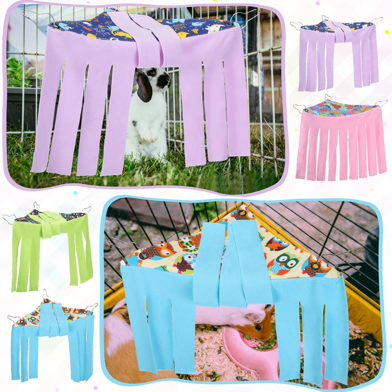 4 Pcs Guinea Pig Hideout Small Animal Corner Fleece Hideaway Cute Ferret Hammock Cage Decor Accessories for Hamster Hedgehog Small Bunny Small Pets, 4 Styles - PawsPlanet Australia