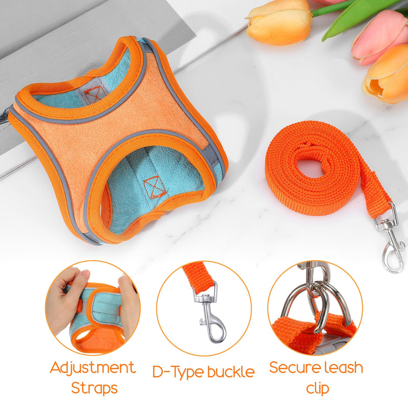 Bunny Harness and Leash Set, Adjustable Double Buckles Breathable Mesh Rabbit Vest with Reflective Strips, Escape Proof Small Pet Walking Training Gear for Rabbits, Kittens, Ferrets, Guinea Pigs (M) - PawsPlanet Australia