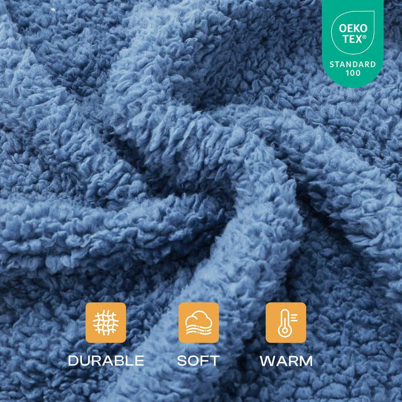 Luciphia 1 Pack 3 Calming Dog Blanket Fluffy Premium Fleece Pet Blankets Soft Sherpa Throw for Dogs Puppy Cat Grey/Beige/HazeBlue Large (41" x31") Large (Pack of 3) - PawsPlanet Australia