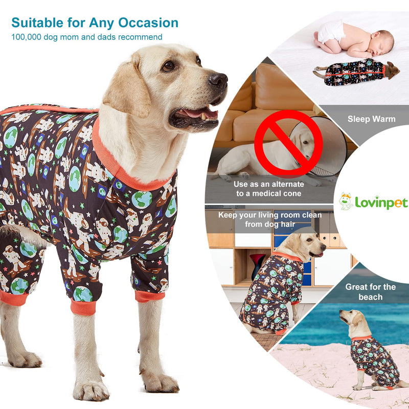 LovinPet Pitbull Onesie, Dogs Onesies, Doberman Sun Shield Shirt, Space Astronauts Black Print, Lightweight Pullover, Large Puppy PJ's, Full Coverage Doberman Pajamas, Large Dog Shirt, XL X-Large - PawsPlanet Australia