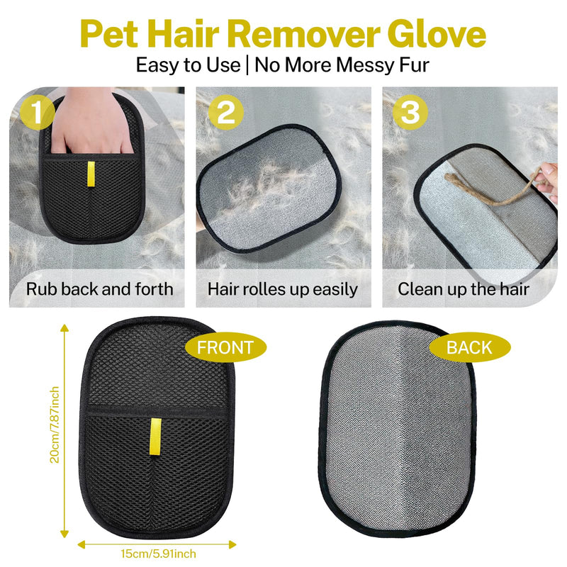 Electrostatic Pet Hair Remover Glove - Magic Brush for Cat and Dog Fur Removal on Upholstery, Clothes, Car Seats - Fast & Easy Pet Hair Mitt for Shedding Control - PawsPlanet Australia