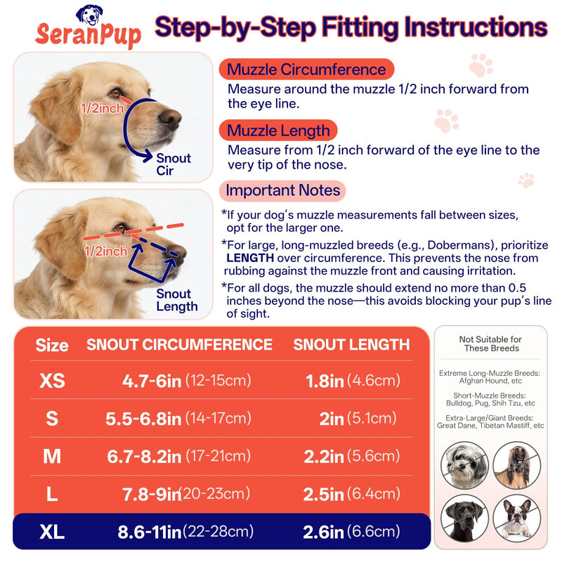 2 Pack Dog Muzzle for Large Dogs, Soft Air Mesh Breathable Muzzle Allows Panting Drinking, Adjustable Pet Muzzles with Upgraded Buckle to Prevent Biting Barking for Walks, Grooming, Black, XL Black-2pcs X-Large - PawsPlanet Australia