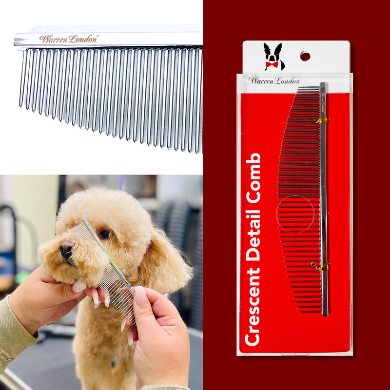 Warren London Copper Crescent Comb 6.5 inches – Premium Dog Grooming Comb for Professional-Quality Results Comfort Control Durability and Detail Crescent Detail Comb