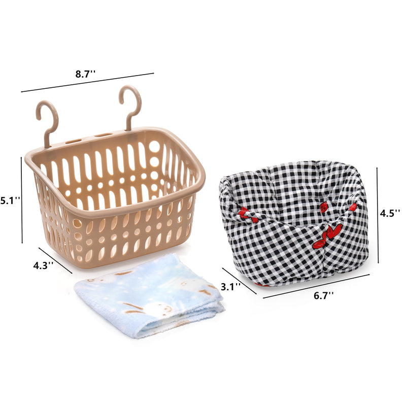 DEAYOU 2 Pack Rat Hammock for Cage, Chew Proof Small Animal Hanging Basket Bed with Hooks, Chinchilla Hideout Ferret Cage Accessories for Guinea Pig, Hamster, Sugar Glider, Hedgehog - PawsPlanet Australia