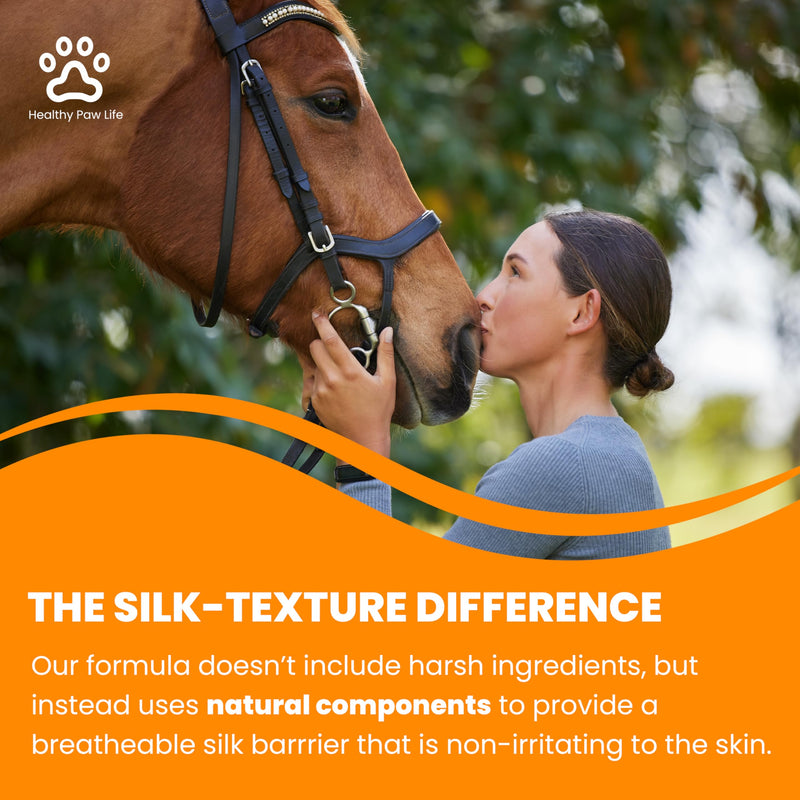Healthy Paw Life Coat Silk Horse Grooming Poultice - Silk-Textured Skin & Coat Barrier for Pasture & Stable Support - Natural Formula for Horses and Livestock – 10 oz