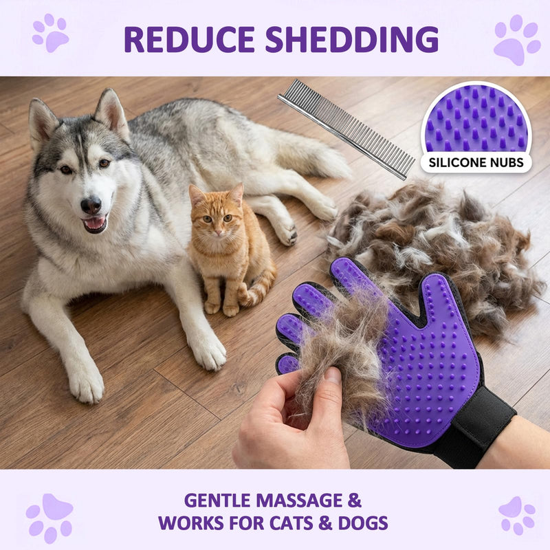 10PCS Dog Grooming Kit & Puppy Bathing Supplies, Dog Washing Kit with Dog Brush, Deshedding Tool, Grooming Gloves, Nail Clippers – Cat Grooming Kit for Long Hair & Rabbit Grooming Kit