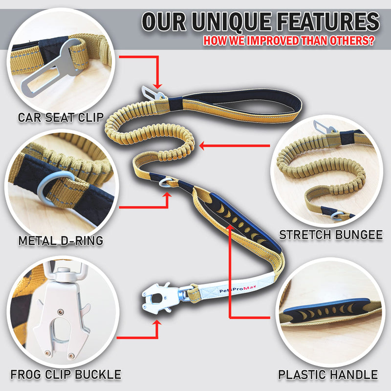 ProMax Tactical Dog Harness & Leash Set - Medium, Military Style, No-Pull Brown M Medium (M) Harness + Leash Brown - PawsPlanet Australia
