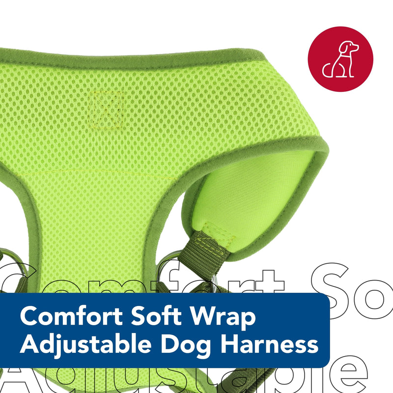 Coastal Pet Comfort Soft Wrap Adjustable Dog Harness - Comfortable Harness for Dog - Adjustable Fit - Easy Step-in Design - Breathable Fabric Mesh - Lime, 3/8" x 11"-13" 3/8" x 11"-13" (Pack of 1) - PawsPlanet Australia